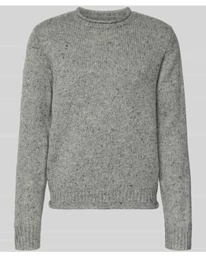 Superdry Strickpullover mit Rundhalsausschnitt Modell 'Donegal Jumper' - Grau