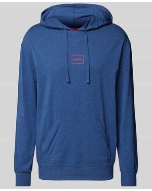 HUGO Hoodie Mit Label-Print Modell 'Laze' - Blau