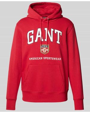 GANT Hoodie Mit Label-Print - Rot