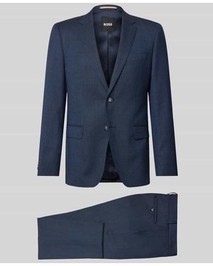 BOSS Slim Fit Anzug mit Brustleistentasche Modell 'Huge' - Blau