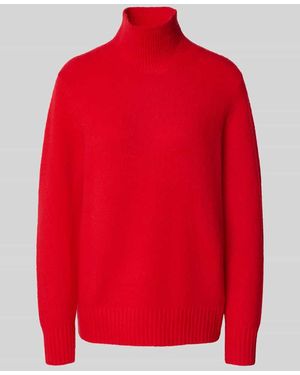 Jake*s Strickpullover mit Stehkragen - Rot