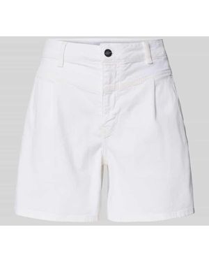 Rich & Royal Relaxed Fit Jeansshorts mit Bundfalten - Weiß