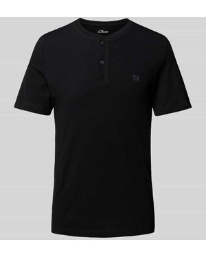 S.oliver Regular Fit T-Shirt aus reiner Baumwolle - Schwarz