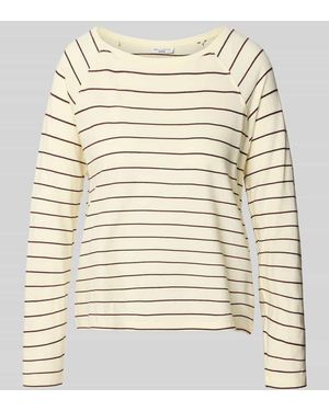 Marc O' Polo Regular Fit Langarmshirt aus reiner Baumwolle - Natur