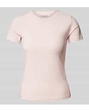 Guess Slim Fit T-shirt Met Labelprint - Roze
