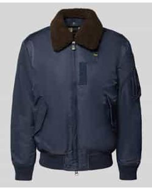 Blauer Usa Bomberjack Met Tweewegsritssluiting, Model 'Marshall' - Blauw