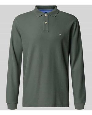 Fynch-Hatton Regular Fit Poloshirt mit Logo-Stitching - Grau