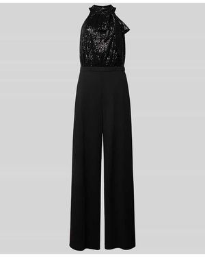 Swing Regular Fit Jumpsuit mit Pailettenbesatz - Schwarz