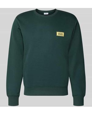 Jack & Jones Sweatshirt mit Label-Print Modell 'RUSH' - Grün