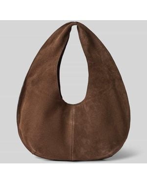 Mango Hobo Bag aus echtem Leder Modell 'Sack Bag' - Braun
