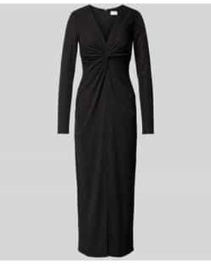Jake*s Maxi-Jurk Met Diepe V-Hals - Zwart