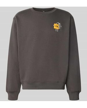 The North Face Relaxed Fit Sweatshirt aus Baumwoll-Mix mit Label-Detail - Grau