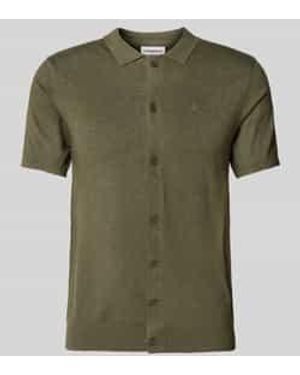 Lindbergh Slim Fit Vrijetijdsoverhemd Met Logostitching, Model 'Ecovero' - Groen