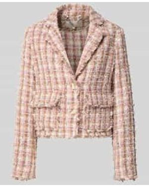 Milano Italy Regular Fit Blazer Met Structuurpatroon En Klepzakken - Naturel