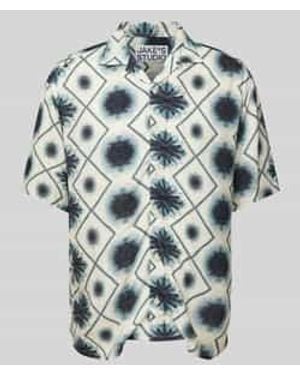 JAKE*S STUDIO MEN Regular Fit Vrijetijdsoverhemd Met All-Over Motief - Grijs