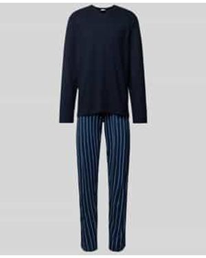 Mey Pyjama Met V-hals - Blauw