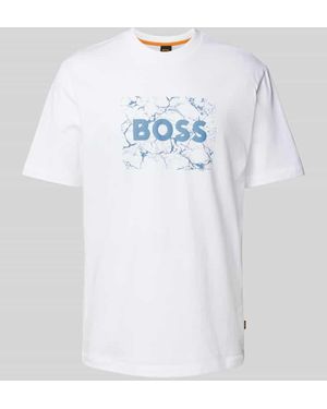 BOSS T-Shirt Mit Label-Print - Weiß