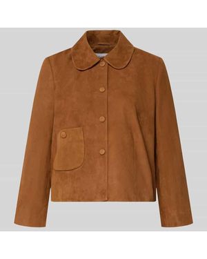 Ba&sh Lederjacke mit Umlegekragen Modell 'MILAS' - Braun