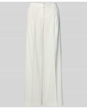 HUGO Wide Leg Leinenhose mit Eingrifftaschen Modell 'Halati' - Weiß