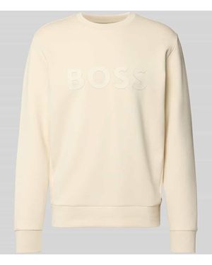 BOSS Regular Fit Sweatshirt aus Baumwoll-Mix Modell 'SALBO' - Natur