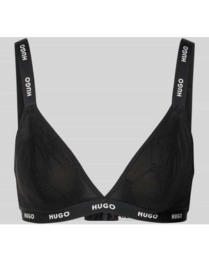 HUGO Triangel-BH mit elastischem Label-Bund Modell 'SPORTY' - Schwarz