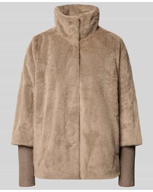 Zero Jacke aus Kunstfell mit Stehkragen - Natur
