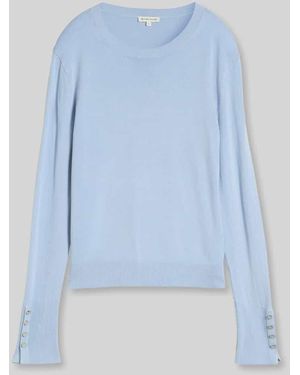 Tom Tailor Pullover aus Viskosemix mit Knopfdetails am Ärmel - Blau