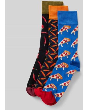 DillySocks Socken Mit Motiv-Stitching Modell 'Food Enthusiast' Im 3Er-Pack - Blau