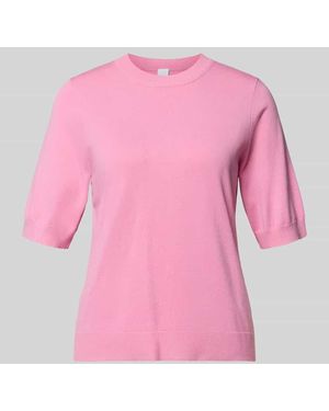 Y.A.S Strickshirt aus Viskose-Mix mit Rundhalsausschnitt Modell 'LENA' - Pink