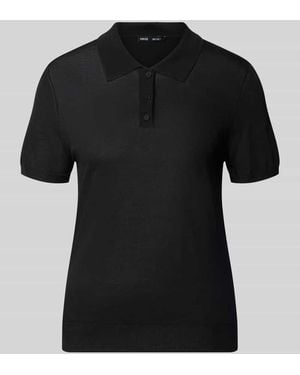 Mango Poloshirt aus Viskose-Mix Modell 'LUXEN' - Schwarz