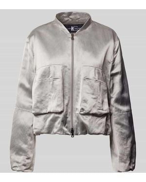 Luisa Cerano Loose Fit Jacke aus Viskose-Mix mit Leinen-Anteil - Grau
