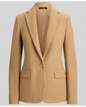 Ralph Lauren Regular Fit Kurzblazer aus Wollmix mit Brusttasche - Natur