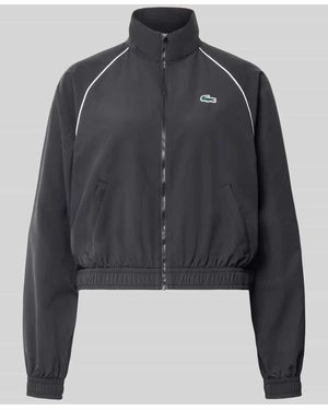 Lacoste Relaxed Fit Trainingsjacke mit Logo-Patch - Schwarz
