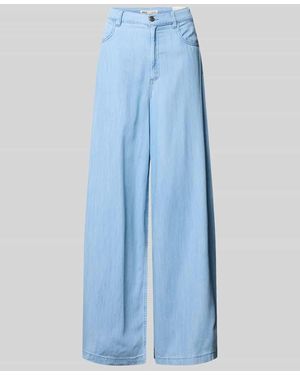 Mango Wide Fit Jeans aus Lyocell-Mix Modell 'Eva' - Blau