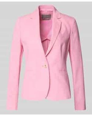 christian berg Regular Fit Blazer Van Linnenmix Met Paspelzakken - Roze
