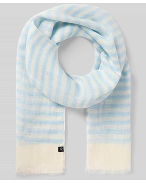 Fraas Leinenschal mit Logo-Detail - Blau