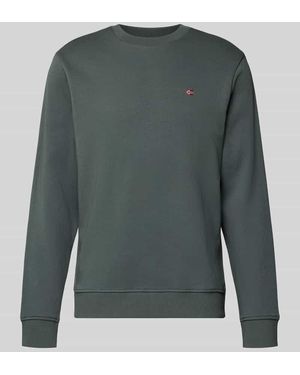 Napapijri Sweatshirt mit Label-Stitching Modell 'BALIS' - Grün