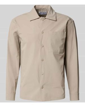JAKE*S STUDIO MEN Regular Fit Hemdjacke mit Brusttasche - Natur