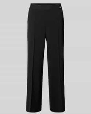 Cambio Straight Fit Stoffen Broek Met Siernaad Model 'Cameron' - Zwart