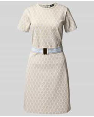 Joop! Knielange T-shirtjurk Met Riem - Naturel