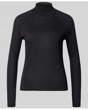 christian berg Strickpullover aus Viskose-Mix mit Stehkragen - Schwarz
