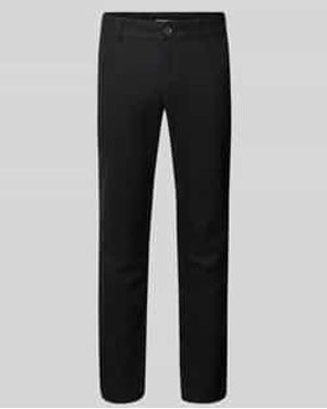 Tom Tailor Slim Fit Linnen Broek Met Katoen - Zwart