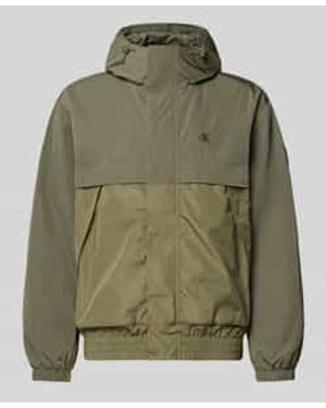 Calvin Klein Regular Fit Regenjack Met Pas Achter - Groen