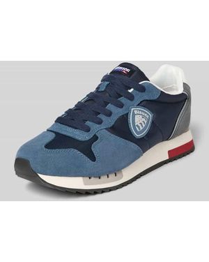Blauer Usa Sneaker mit Label-Details Modell 'QUEENS05' - Blau