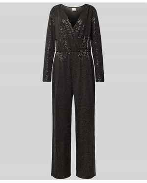 Ichi Jumpsuit mit V-Ausschnitt Modell 'NELENIA' - Schwarz