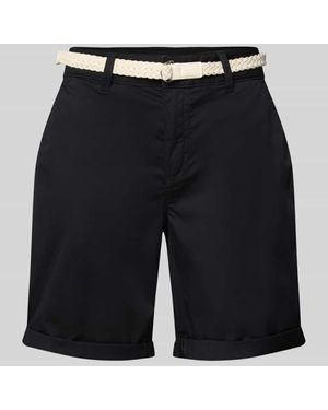 S.oliver Regular Fit Chinoshorts mit geflochtenem Gürtel - Schwarz