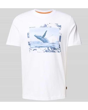 BOSS T-Shirt mit Motiv-Print - Weiß