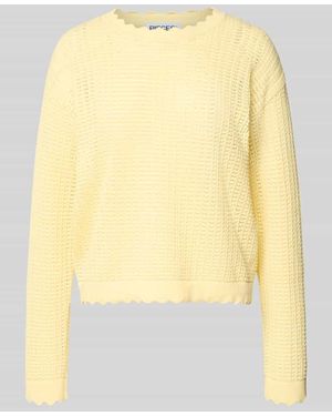 Pieces Boxy Fit Pullover aus reiner Baumwolle Modell 'SCOUT' - Gelb