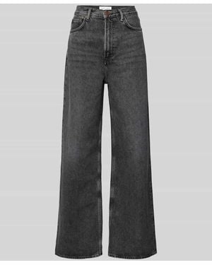 Samsøe & Samsøe Wide Leg Jeans im 5-Pocket-Design Modell 'REBECCA' - Grau