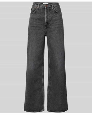 Samsøe & Samsøe Wide Leg Jeans im 5-Pocket-Design Modell 'REBECCA' - Grau
